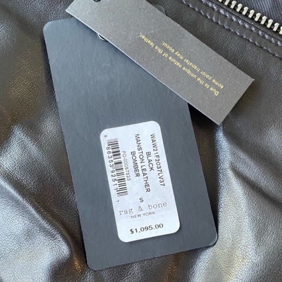 Rag & Bone Manston Leather Bomber Jacket. - Picture 11 of 14